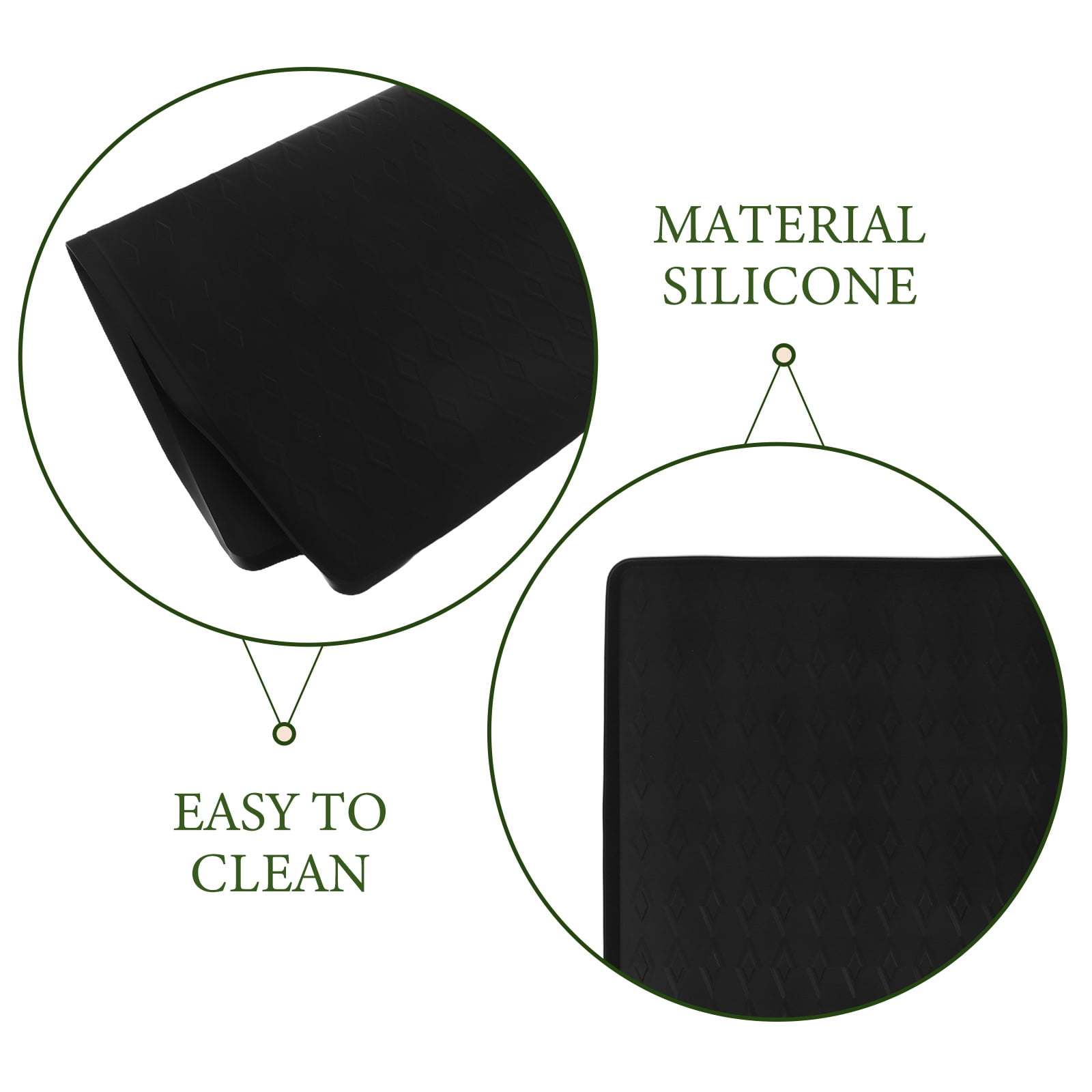 LOLIPPYY Black Silicone Washing Machine Mat Nonslip Floor Protector for Washer and Dryer Anti- Pad