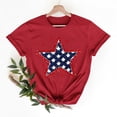 thumbnail image 2 of Cavosen Women Shirts Short Sleeve Crew Neck 4th of July Patriotic Tee Red White and Blue Graphic Shirt Summer Basic Tops, 2 of 7