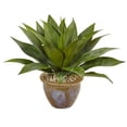 thumbnail image 2 of Nearly Natural Agave Artificial Plant in Glazed Clay Pot, Green, 2 of 2