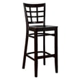 thumbnail image 1 of Lattice Bar Stool in Walnut with Wood Seat, 1 of 1