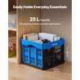 thumbnail image 3 of VEVOR Plastic Collapsible Storage Bins, 25L 3 Packs, Stackable Folding Storage Crates with Handles, Holds 22 lbs Per Bin, Foldable Heavy Duty Containers, Space-Saving Baskets, for Home Organizing, 3 of 9