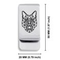 thumbnail image 2 of Stainless Steel Geometric Polygon Wolf Animal Classic Slim Money Clip Credit Card Holder, 2 of 2