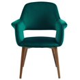 thumbnail image 1 of Chaise moderne en velours/metal, Vert, 1 of 7