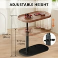thumbnail image 5 of YYW Adjustable-Height End Table,C Shaped Side Table with 360°Swivel Tabletop for Home/Office(Walnut), 5 of 13
