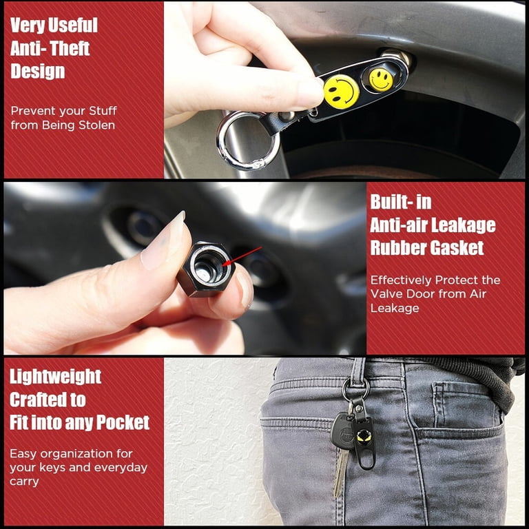 Universal Car Tire Valve Dust Stem Cap Keychain – Dragon Mortal Kombat – Set Of 4 Steel Caps