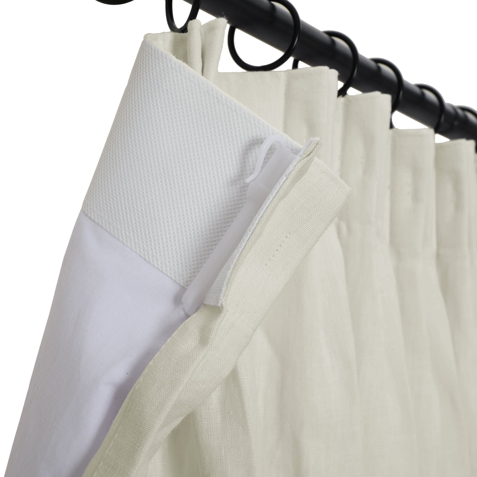 TWOPAGES Linen Light Filtering Drape Pinch Pleat Curtain for Bedroom Kids Room, 1 Panel, 52"x96, Naural