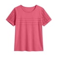 thumbnail image 4 of Lzobxe T Shirts for Women Summer Casual Solid Short Sleeve Blouse,Sizes S-2XL, 4 of 5