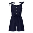 thumbnail image 5 of fheaev Jumpsuits for Women Casual Summer One Piece Outfits Solid Color Sleeveless Wide Leg Shorts Pants Rompers with Pockets Clubwear Loose Short Playsuits Rompers, 5 of 6