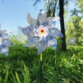 thumbnail image 2 of WLIZJ Clearance Sale! Under $10 Reflective Windmill 10 Pack Reflective Pinwheels Sparkly Bird Repellent Windmill (Silver Floral), 2 of 10