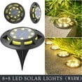 thumbnail image 1 of Solar Ground Light 16 LED Solar Lights (8 Main Lights 8 Side Lights) Upgraded Outdoor Solar Powered Waterproof Bright In-Ground Light Light For Walkwa, 1 of 5