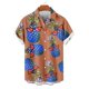 thumbnail image 4 of Blusa y camisa de manga corta con cuello vuelto para hombre, blusa informal de moda con botones estampados, blusa de manga corta con cuello vuelto, blusa de poliéster para hombre, 4 of 6