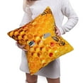 thumbnail image 6 of Bingfone Bees on Hive Honeycomb Linen Throw Pillow Covers Cushion Case Pocket Button Vintage Farmhouse Pillowcase for Sofa Couch Bed 16"x16", 6 of 9