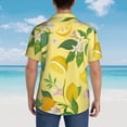 thumbnail image 4 of Kll Men'S Hawaiian Shirt Short Sleeve Button Down Beach Shirts-Lemon, 4 of 7