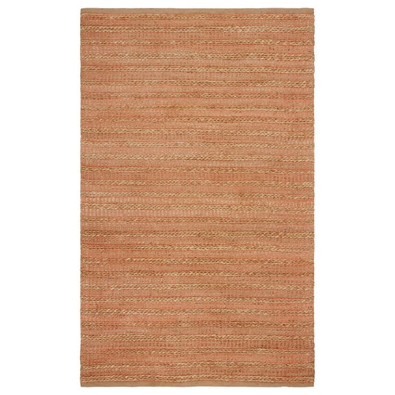 Ox Bay Interwoven Fuchsia Red Organic Jute Area Rug, 7'9" x 9'9"