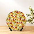 thumbnail image 6 of Wukai Bees Honeycomb Jars Of Honey Flowers Print Decorative Plate for Display,Bone China Decorative Plate, Ceramic Dinner Plate with Stand, Vertical Ceramic Plate-8in, 6 of 6