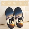 thumbnail image 2 of Fotbe Azure Sky Western Desert Cowboy Pantuflas Peludas para Mujer con Estampado, Zapatillas de Peluche, Zapatos de Invierno para Casa, Uso Interior y Exterior-Medium, 2 of 8