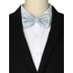 thumbnail image 3 of CORBATA DE LAZO AJUSTABLE PREATADA DE COLOR SÓLIDO CON PATRÓN DE CUADRÍCULA PARA HOMBRES INSPIRAR GRIS PLATA, 3 of 4