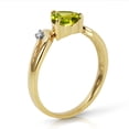 thumbnail image 2 of Galaxy Gold GG 14K Yellow Gold 1.26 Carat Natural Diamonds and Heart-Shaped Peridot Ring - August Birthstone - Abundance & Joy - Sizes 5.5 to 11 - Fine Jewelry for Women, 2 of 2