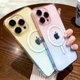 thumbnail image 2 of Luxury Gradient Pattern Wireless Charge Magsafe Case For iPhone 11 12 13 14 15 Pro Max Plus Soft Transparent Magnetic Cover Yellow For iPhone 11Pro, 2 of 6