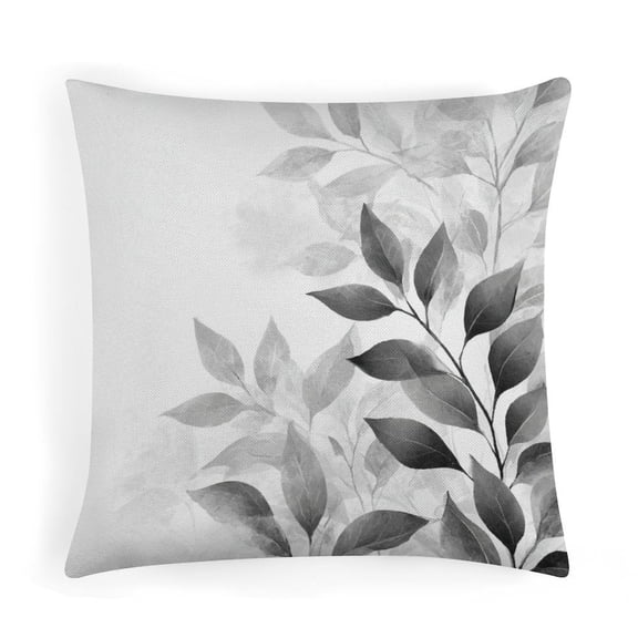 Pillowcases Grey Eucalyptus Decorative Square Pillowcase Cushion Case 18"x18" Decorative Couch Pillow Cover for Sofa Nature Leaves Spring Pillows