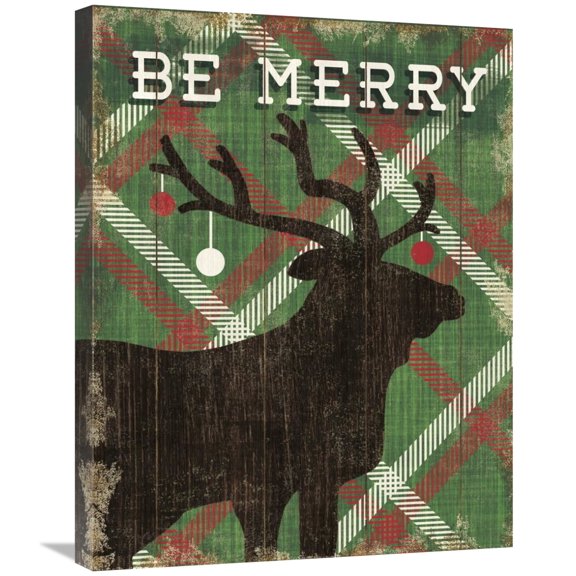 Global Gallery's 'Simple Living Holiday Elk' By Michael Mullan Stretched Canvas Wall Art