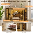 thumbnail image 3 of imerelez 48" Corner Cat Litter Box Enclosure, Modern Hidden Litter Box Corner Cabinet with Acrylic Door and LED Light, Cat House with Playground and Stairs, Tiger, 3 of 8