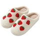 thumbnail image 1 of Algodón otoño e invierno cómodas para el lindas pantuflas felpa cálidas con suela gruesa fresa dibujos animados (Fresa 42-43) [adecuadas para pies 41-42], 1 of 9