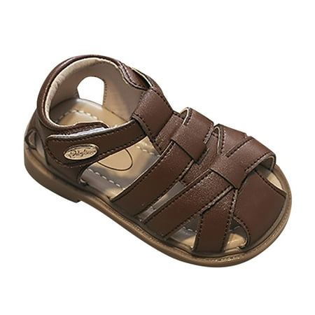 

YTIANH Dressy Sandals Toddler Girls Wrapped Toe Soft Bottom Roman Sandals Solid Color Princess Shoes Beach Shoes Daily Casual Shoes Brown 23
