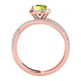 thumbnail image 4 of Aonejewelry 0.90 Ct. Ttw Diamond and Cushion Shaped Peridot Ring in 10K Rose Gold, 4 of 4