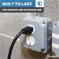 thumbnail image 4 of Thonapa 15 ft Black Outdoor Extension Cord - 16 AWG Weatherproof Electrical Cable for Indoor and Outdoor 13 Amp, SJTW 3 Prong Grounded Plug, 4 of 5