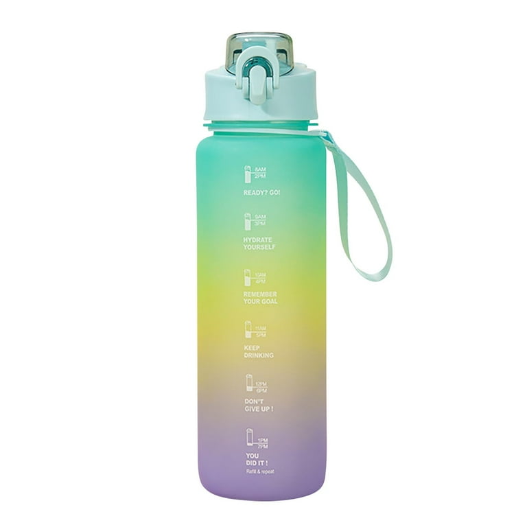 Wovilon Sports Water Bottle with Timer, Drink Bottles with Lockable Open  Lid, Three-Color Gradient Bpa Free Leak Proof Lightweight Bottles For