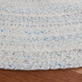 thumbnail image 3 of SAFAVIEH Braided Lyla Solid Polyester Reversible Area Rug, Ivory/Light Blue, 4' x 4' Round, 3 of 11