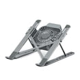 thumbnail image 1 of Soporte Para Computadora Portátil Aleación De Aluminio Plegable 6 Engranajes Soporte Ajustable Para Computadora Portátil Con Ventilador Acoplable Inevent EL013661-02, 1 of 5