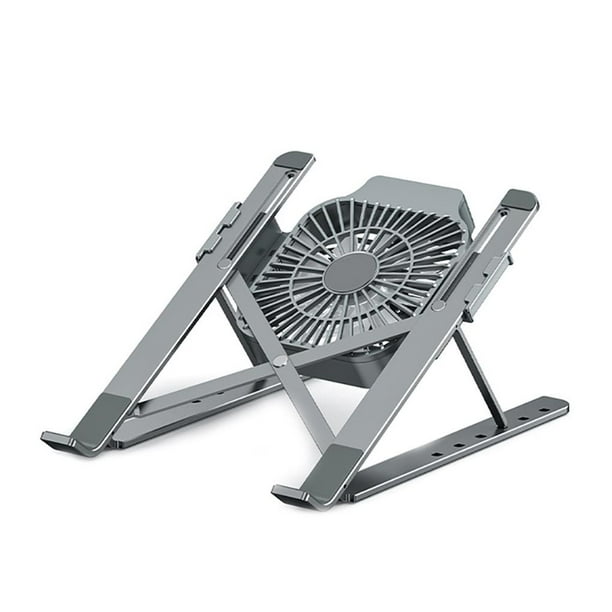 Soporte Para Computadora Portátil Aleación De Aluminio Plegable 6 Engranajes Soporte Ajustable Para Computadora Portátil Con Ventilador Acoplable Methold EL013661-02