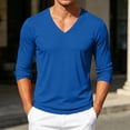 thumbnail image 6 of HAOTAGS Men’s Athletic Long Sleeve T-shirts V-Neck Quick Dry Mesh Pullover Shirt Blue Size S, 6 of 10