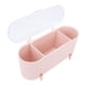 thumbnail image 4 of Organizador De Bolas De Algodón, Dispensador De Soporte Qtip Rosa, 3 Compartimentos, Elegantes Botes De Baño Acanalados, Tapa Transparente, Multifuncional Para Hisopo De Algodón, 4 of 7