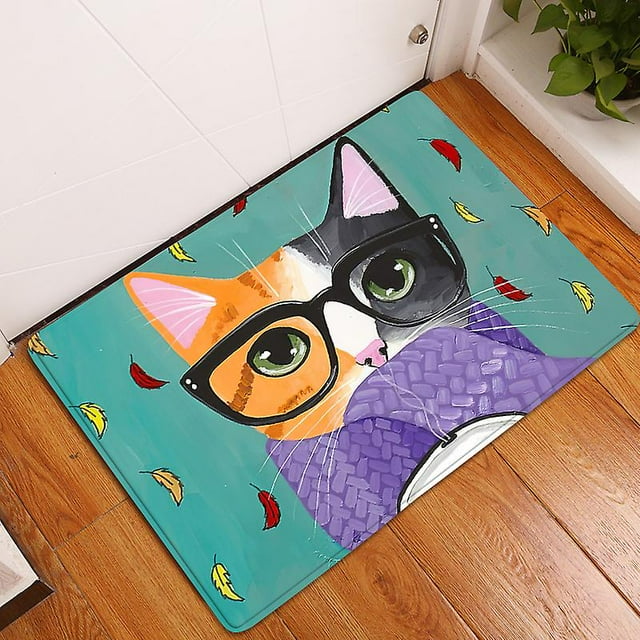 Cute pets Animal Pattern Anti Slip Suede Carpet Door Mat Outdoor Kitchen Living Room Floor Mat Carpet Home Decoration-week