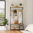 thumbnail image 2 of 5 in 1 Hall Tree with Bench and Shoe Storage, 39" Entryway Coat Rack with Shoe Bench, Adjustable Shelf, Hanging Rod & 9 Hooks, Coat and Shoe Rack for Hallway Mudroom Bedroom, 2 of 16