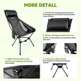 thumbnail image 6 of VECUKTY Triangle Frame High Back Folding Camping Chair, Portable Moon Chair with Enhanced Stability, Includes Carry Bag, Black, 6 of 9