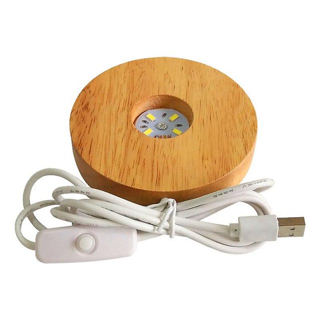 Base de madera Lámpara de luz LED Soporte de exhibición Soporte de luz de noche de escritorio - Luz cálida