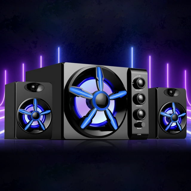 5.0 Colorful Mini Desktop Speaker, Subwoofer, Portable for PC Laptop Phone with 7 Colorful Breathing Lights