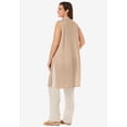 thumbnail image 2 of Woman Within Plus Size Lightweight Linen Vest Sweater, 2 of 6