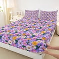 thumbnail image 3 of Manfei Rustic Flower Daisy Bed Sheets,Countryside Floral King Sheets,Pink Purple Sheet Set For Girls Kids,Microfiber Bedroom Decor,4-Piece, 3 of 7