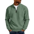thumbnail image 2 of Juesizh Waffle Long Sleeve Shirt for Mens Plus Size Quarter Zip Pullover Shirts Trendy Casual Solid Color Tee Tops, S-3XL, 2 of 3