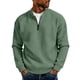 thumbnail image 2 of RKSTN Long Sleeve Golf Shirts for Men Waffle Knit Oversized Half Zip Stand CollarLong Sleeve T Shirt Mens Casual Solid Quarter Zip Mock Neck Regular Fits Big and Tall Tee Shirt Tops Spring Clothes, 2 of 7