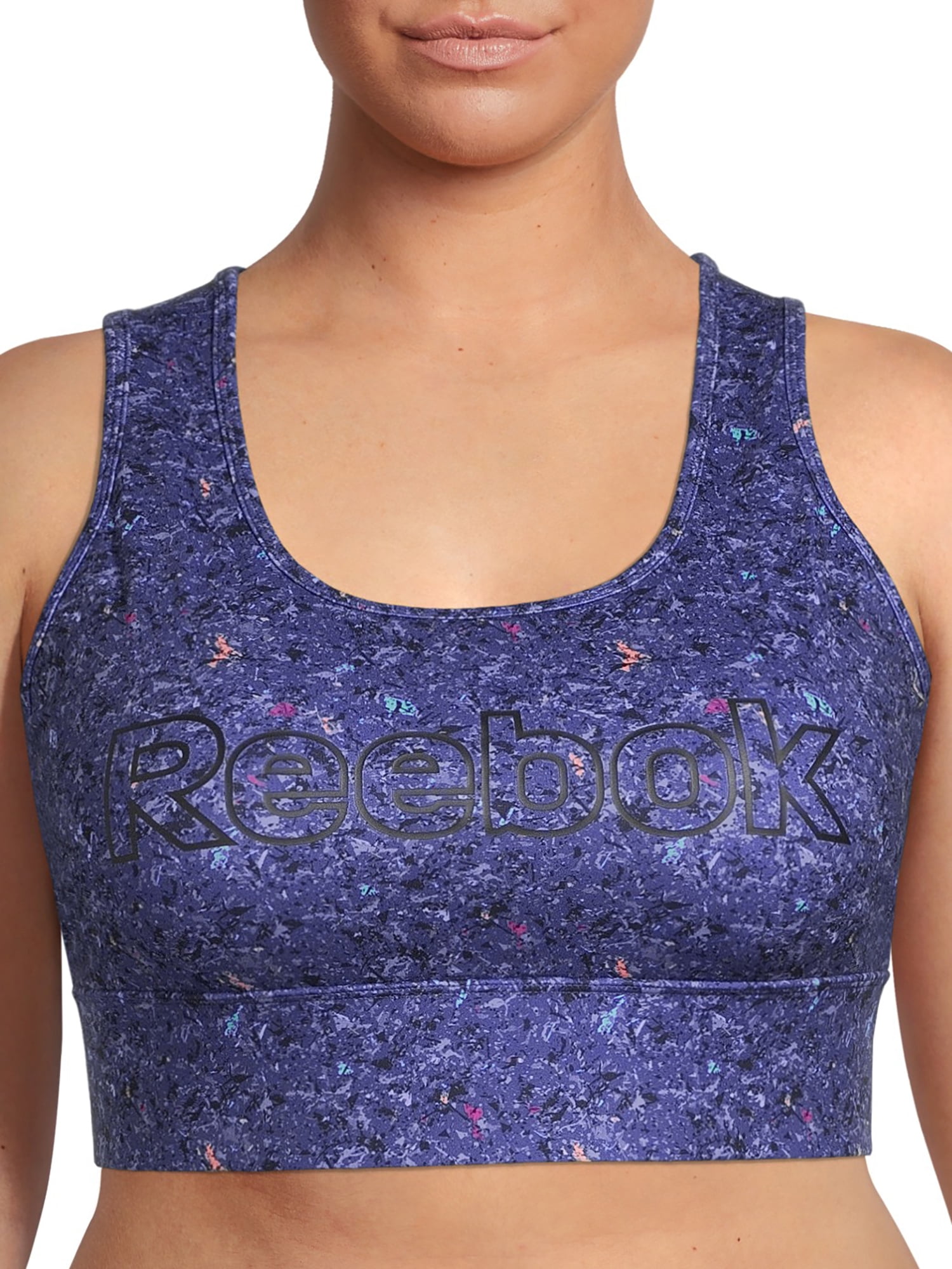 Reebok Women's Plus Renew Long Line Print Medium Impact Sports Bra