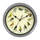 thumbnail image 1 of Reloj de pared con pájaro cantor, reloj melódico multiusos, funciona con pilas. Gris 32cm, 1 of 9