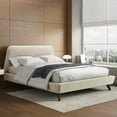 thumbnail image 4 of Omax Decor Henry Wood and Fabric Upholstered Queen Platform Bed in Beige, 4 of 8