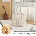 thumbnail image 5 of Timbernest Small Ottoman Foot Rest, Modern Stylish Chenille Foot Stool, Knot Design Makeup Stool, Beige, 5 of 8