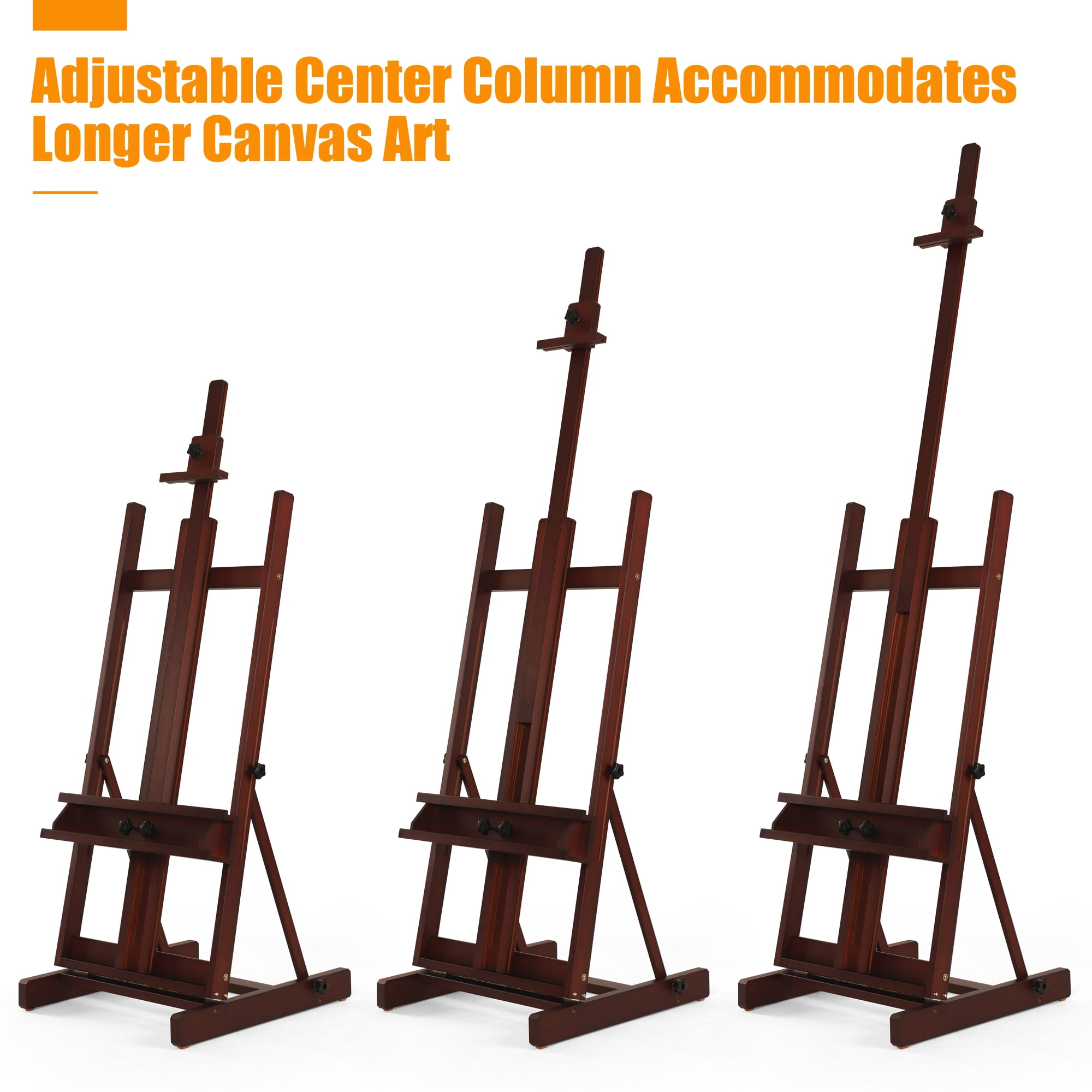 VISWIN Large H-Frame Easel 53"-91 "H, Hold Canvas up to 78"-Walnut